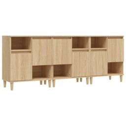 Berkfield Home Sideboards 3 pcs Sonoma Oak 60x35x70 cm Engineered Wood in Brown - Size: 60 x 35 x 70 cm - thumbnail 2