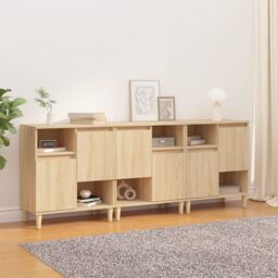 Berkfield Home Sideboards 3 pcs Sonoma Oak 60x35x70 cm Engineered Wood in Brown - Size: 60 x 35 x 70 cm - thumbnail 1