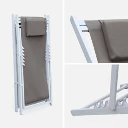 sweeek Set Of 2 Aluminium Multi-position Sun Loungers in Brown - thumbnail 4