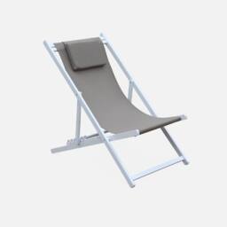 sweeek Set Of 2 Aluminium Multi-position Sun Loungers in Brown - thumbnail 2