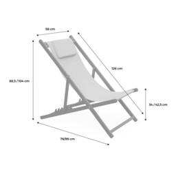 sweeek Set Of 2 Aluminium Multi-position Sun Loungers in Brown - thumbnail 5