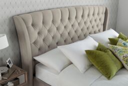 Bedmaster Newton Velvet 4 Drawer Storage Bed in Light Stone - Size: Double - thumbnail 3