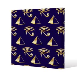 Benjamin Tate Design Gold Pyramid & Eye Of Horus (Canvas Print) / 77 x 77 x 4cm in Natural - Size: 77 x 77 x 4 cm - thumbnail 1