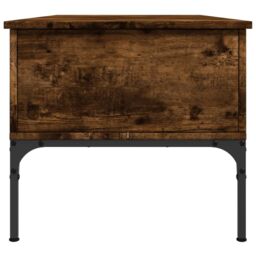 Berkfield Home Coffee Table Smoked Oak 100x50x45 cm Engineered Wood & Metal in Brown - Size: 100 x 50 x 45 cm - thumbnail 6