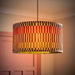 ValueLights Rae Pleated Stripe Neutral Drum Easy Fit Ceiling Light Lamp Shade in Natural - Size: Large - thumbnail 3