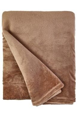 New Edge Blinds Plush Collection Flannel Fleece Super Soft Throw in Brown - Size: 127 cm x 152 cm - image 1