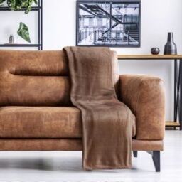 New Edge Blinds Plush Collection Flannel Fleece Super Soft Throw in Brown - Size: 127 cm x 152 cm - thumbnail 5