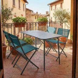 VCM 4-piece garden chair Folding chair Sumila in Turquoise - thumbnail 2