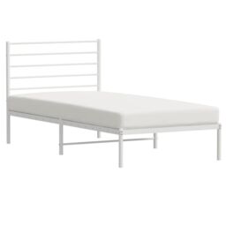 Berkfield Home Metal Bed Frame with Headboard White 80x200 cm - thumbnail 4