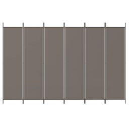Berkfield Home 6-Panel Room Divider Anthracite 300x220 cm Fabric in Black - thumbnail 3