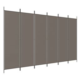 Berkfield Home 6-Panel Room Divider Anthracite 300x220 cm Fabric in Black - thumbnail 2