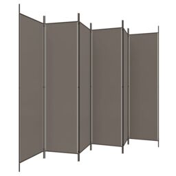 Berkfield Home 6-Panel Room Divider Anthracite 300x220 cm Fabric in Black - thumbnail 4