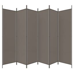Berkfield Home 6-Panel Room Divider Anthracite 300x220 cm Fabric in Black - thumbnail 5