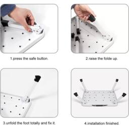 SPETLEK Foldable Step Ladder Non Slip Tread Safety Small Stool in White - thumbnail 3