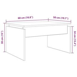 Berkfield Home Decorative Coffee Table Artisan Oak 68x50x38 cm Engineered Wood in Brown - Size: 68 x 50 x 38 cm - thumbnail 9