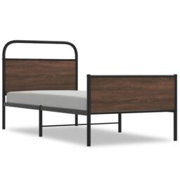 Berkfield Home Bed Frame without Mattress 90x200 cm Brown Oak Engineered Wood - thumbnail 1