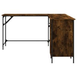 Berkfield Home Desk Smoked Oak 141x141x75 cm Engineered Wood in Brown - Size: 141 x 141 x 75 cm - thumbnail 5