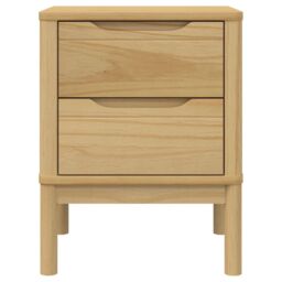 Berkfield Home Bedside Cabinet FLORO Wax Brown 45x39x57 cm Solid Wood Pine - Size: 45 x 39 x 57 cm - thumbnail 5