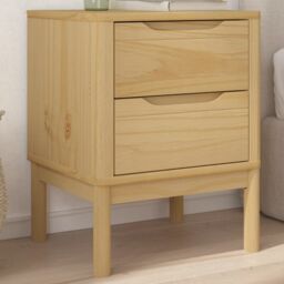 Berkfield Home Bedside Cabinet FLORO Wax Brown 45x39x57 cm Solid Wood Pine - Size: 45 x 39 x 57 cm - thumbnail 1