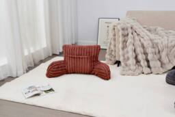 GAVENO CAVAILIA Super Comfy Ribbed Warm Cuddle Cushion in Burnt Orange - thumbnail 3