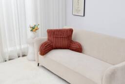 GAVENO CAVAILIA Super Comfy Ribbed Warm Cuddle Cushion in Burnt Orange - thumbnail 4
