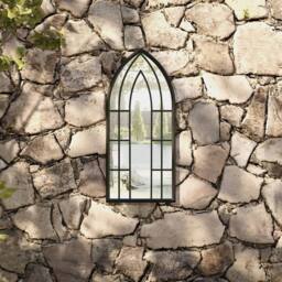 Berkfield Home Garden Mirror Black 70x30 cm Iron for Outdoor Use - thumbnail 2
