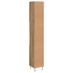 Berkfield Home Classic Bathroom Cabinet Artisan Oak 30x30x190 cm Engineered Wood in Brown - Size: 30 x 30 x 190 cm - thumbnail 6