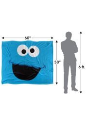 Sesame Street Cookie Monster Face Silky Touch Super Soft Throw Blanket 152 X 127 cm in White - thumbnail 5