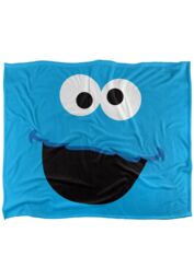 Sesame Street Cookie Monster Face Silky Touch Super Soft Throw Blanket 152 X 127 cm in White - thumbnail 1