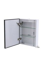Living and Home Single Door Fog Free LED Bathroom Mirror Cabinet in White - thumbnail 4