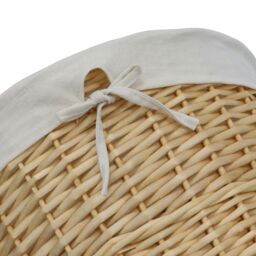 JVL Hand Woven Acacia Round Laundry Willow Basket with Lid in Gold - Size: Medium - thumbnail 3