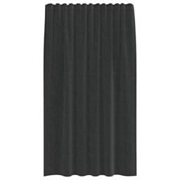 Berkfield Home Voile Curtains with Rod Pockets 2 pcs Black - thumbnail 4
