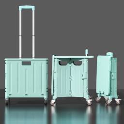 Living and Home 65L Foldable Shopping Trolley with Wheels in Green - thumbnail 7