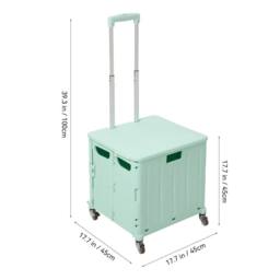 Living and Home 65L Foldable Shopping Trolley with Wheels in Green - thumbnail 2