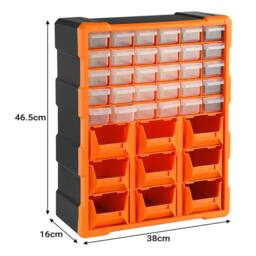 KORVIXA 39 Drawers - B DIY Storage Organiser Craft Box in Orange - Size: 500mm - thumbnail 2