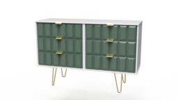 Ready Assembled 2 U Metro 6 Drawer Wide Chest (Ready Assembled) in Green - thumbnail 3