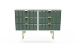 Ready Assembled 2 U Metro 6 Drawer Wide Chest (Ready Assembled) in Green