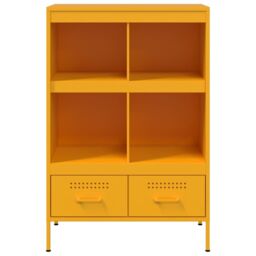 Berkfield Home Highboard Mustard Yellow 68x39x101.5 cm Steel - thumbnail 6