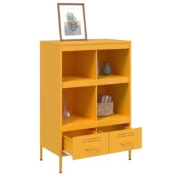 Berkfield Home Highboard Mustard Yellow 68x39x101.5 cm Steel - thumbnail 5