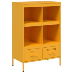 Berkfield Home Highboard Mustard Yellow 68x39x101.5 cm Steel - thumbnail 2