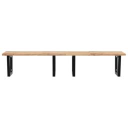 Berkfield Home Basin Shelf Wall Mounted Steel & Solid Wood Acacia in Brown - thumbnail 4