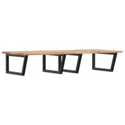 Berkfield Home Basin Shelf Wall Mounted Steel & Solid Wood Acacia in Brown