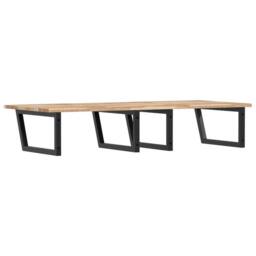 Berkfield Home Basin Shelf Wall Mounted Steel & Solid Wood Acacia in Brown - thumbnail 6