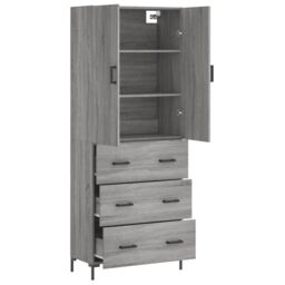 Berkfield Home Highboard Grey Sonoma 69.5x34x180 cm Engineered Wood - thumbnail 4