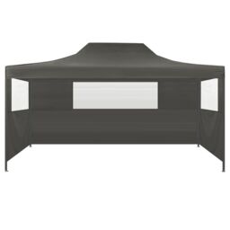 Berkfield Home Foldable Tent with 3 Walls 3x4.5 m Anthracite in Black - thumbnail 2