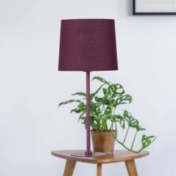 First Choice Lighting Colours - Burgundy 40cm Table Lamp with Fabric Shade - thumbnail 3