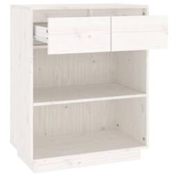 Berkfield Home Console Cabinet White 60x34x75 cm Solid Wood Pine - Size: 60 x 34 x 75 cm - thumbnail 6