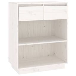 Berkfield Home Console Cabinet White 60x34x75 cm Solid Wood Pine - Size: 60 x 34 x 75 cm - thumbnail 1
