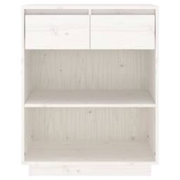Berkfield Home Console Cabinet White 60x34x75 cm Solid Wood Pine - Size: 60 x 34 x 75 cm - thumbnail 5