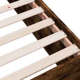 Berkfield Home Bed Frame without Mattress Smoked Oak 150x200 cm King Size in Brown - thumbnail 7